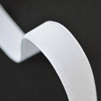 Ruban velours Blanc, 16mm, au mètre
