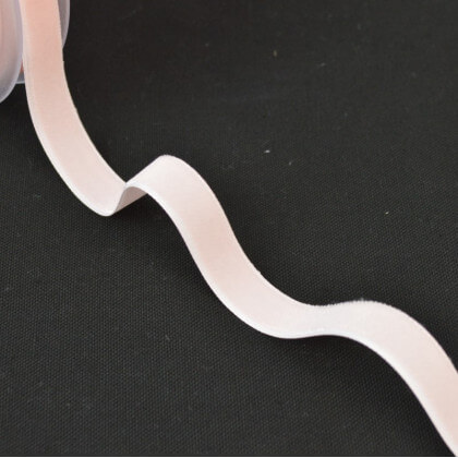 Ruban velours Rose poudré, 16mm, au mètre