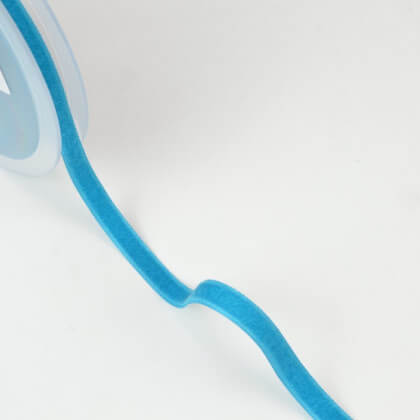 Ruban velours BLEU, 9mm, au mètre