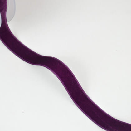 Ruban velours VIOLET, 16mm, au mètre