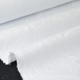 tissu Jacquard dessin cachemire blanc