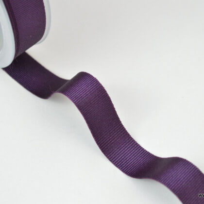 Ruban gros grain VIOLET, 15 mm, au mètre