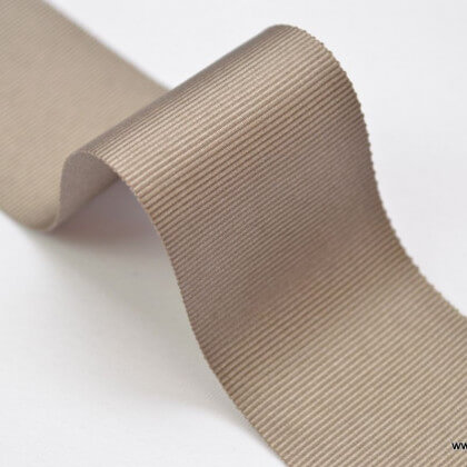Ruban gros grain TERRE TAUPE, 38 mm, au mètre