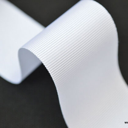 Ruban gros grain BLANC , 38 mm, au mètre