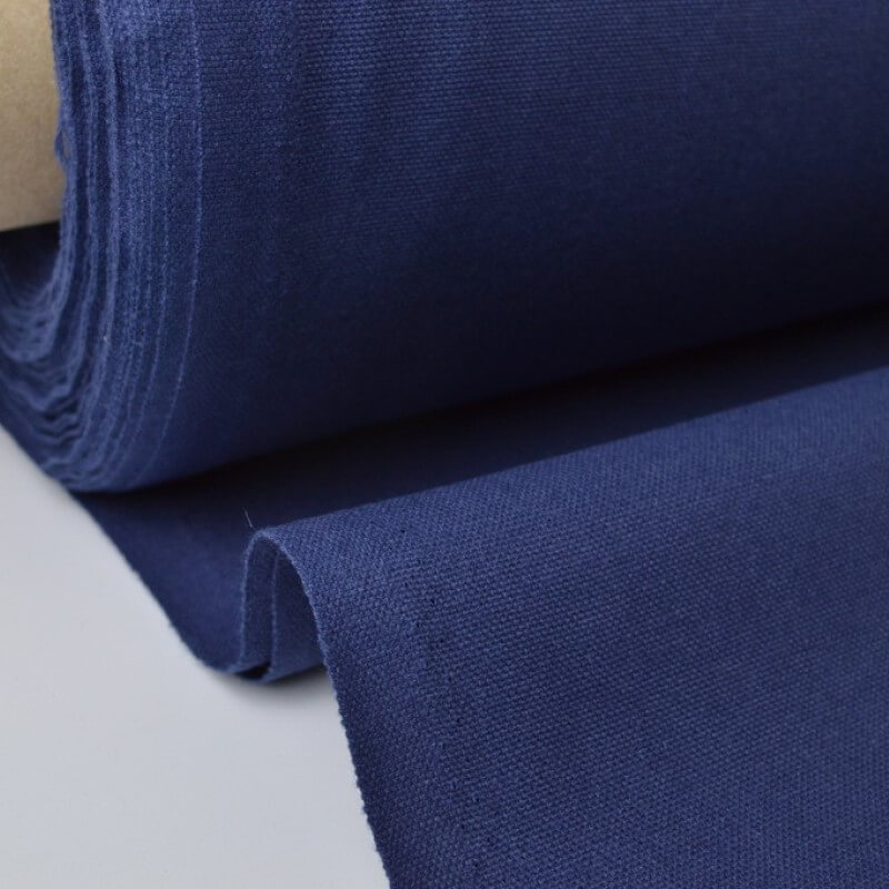 tissu coton demi natté bleu marine indigo Diabolo en grande largeur