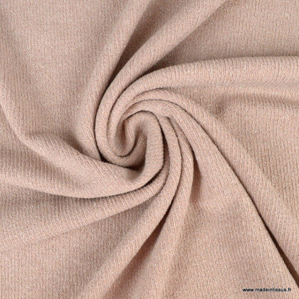 Jersey sparkling lurex maille tricot coloris Nude
