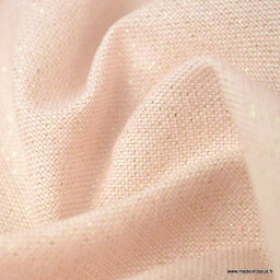 Tissu toile Polycoton Cubex Nude Lurex