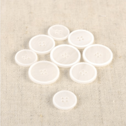 Bouton en résine Bio coloris Blanc