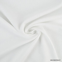 Tissu jersey nid d'abeille Blanc - oeko tex