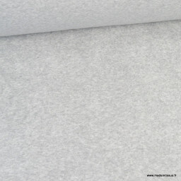 Tissu Eponge habillement gris 100% coton - Oeko tex