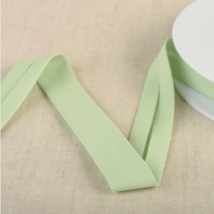 Biais Bio replié 20 mm coton uni vert menthe