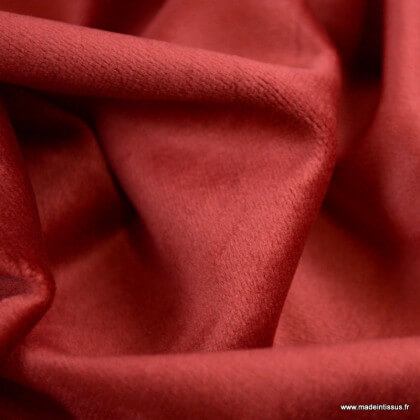 Tissu velours d'ameublement coloris rouge/bordeaux