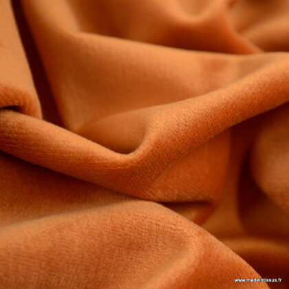 Tissu velours d'ameublement coloris Rouille