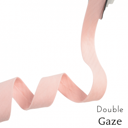 Biais double gaze replié 20 mm Blush - oeko tex