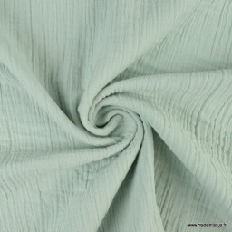 Double gaze grande largeur coloris Vert de gris (280cm) - oeko tex