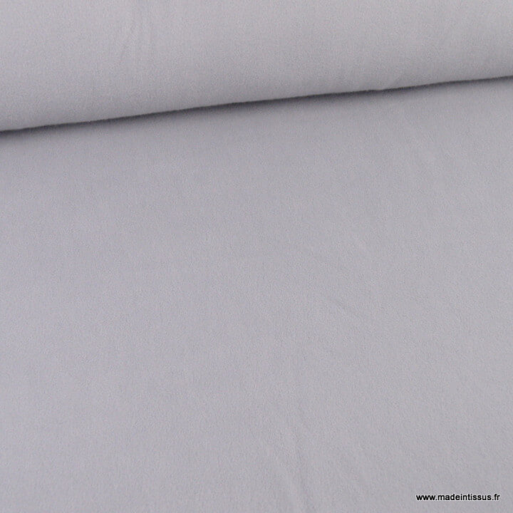 Tissu Micro polaire gris mouette - oeko tex