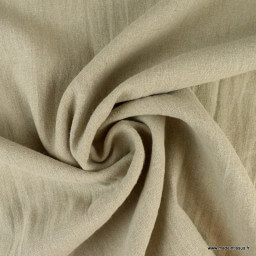 Tissu lin lavé made in france, grande laize coloris naturel.