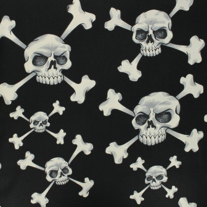 Tissu Alexander Henry coton motifs têtes de morts collection "Skull and Bones"