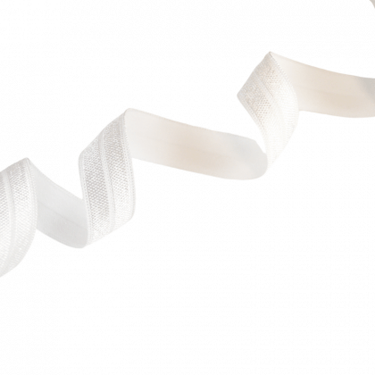 Biais Elastique pré-plié spécial lingerie 15mm - coloris Blanc doré - au mètre