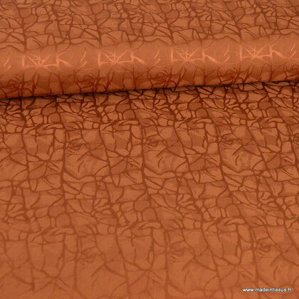Tissu Satin rayé coloris brique