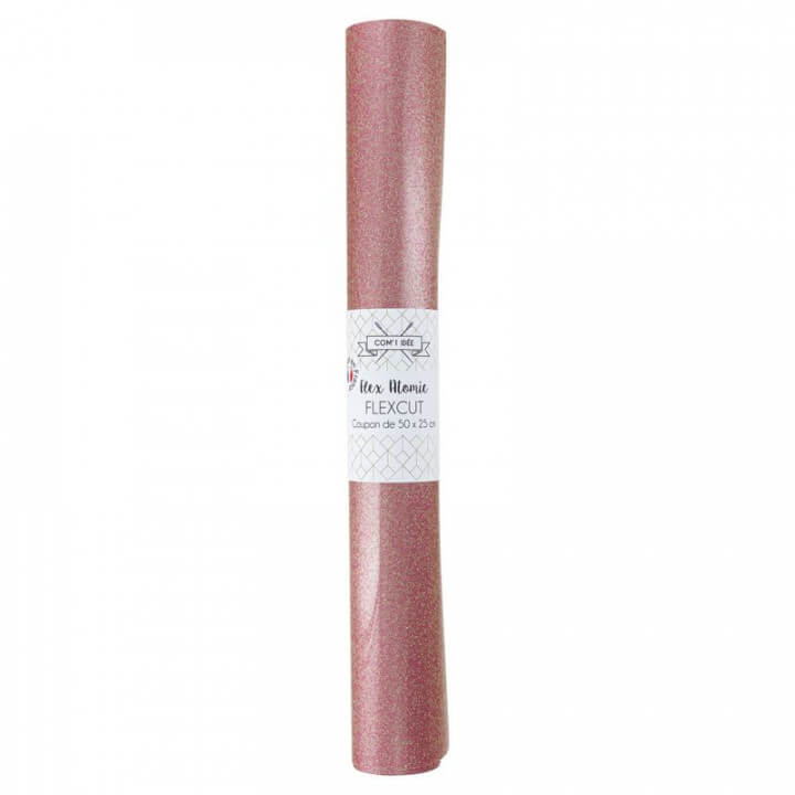 Flex Atomic Sparkle Thermocollant - coupon 50 x 25 cm - Rose