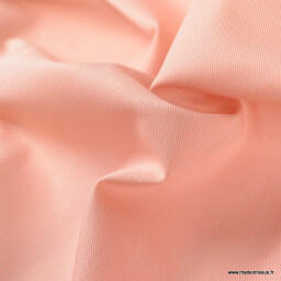 Tissu gabardine sergé polyester coton coloris Rose poudré - oeko tex