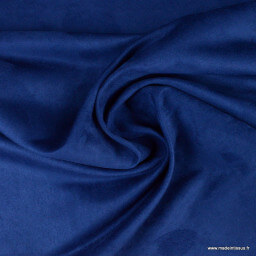 Tissu suédine ameublement habillement bleu