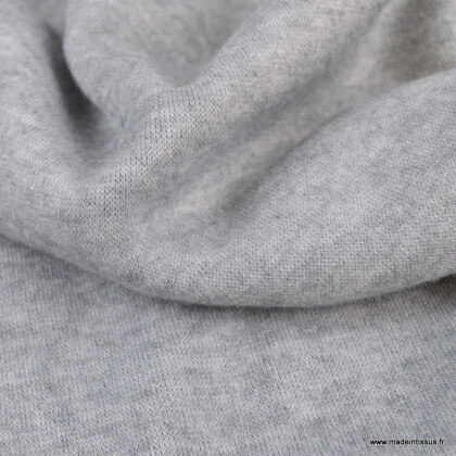 Tissu maille tricot coloris gris