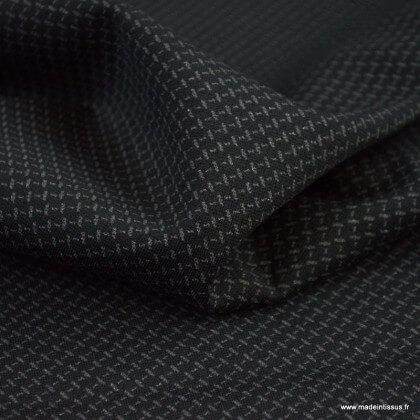 Tissu Jersey milano motifs graphique fond noir