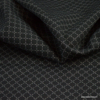 Tissu Jersey milano motifs losanges graphique fond noir