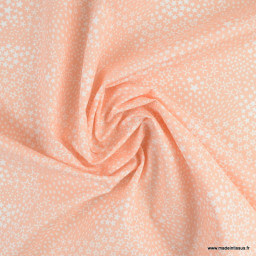 Tissu coton Anggun motif étoiles fond pêche - Oeko tex