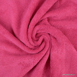 Tissu Eponge framboise - 100% coton