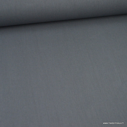 Tissu cretonne coton gris plomb - Oeko tex