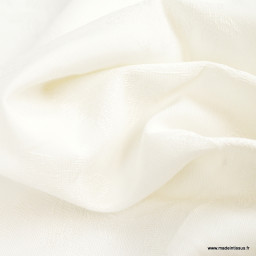 Tissu Jacquard dessin fleurs écru ton sur ton
