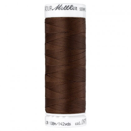 Fil à coudre élastique Seraflex marron foncé - Mettler - 130m
