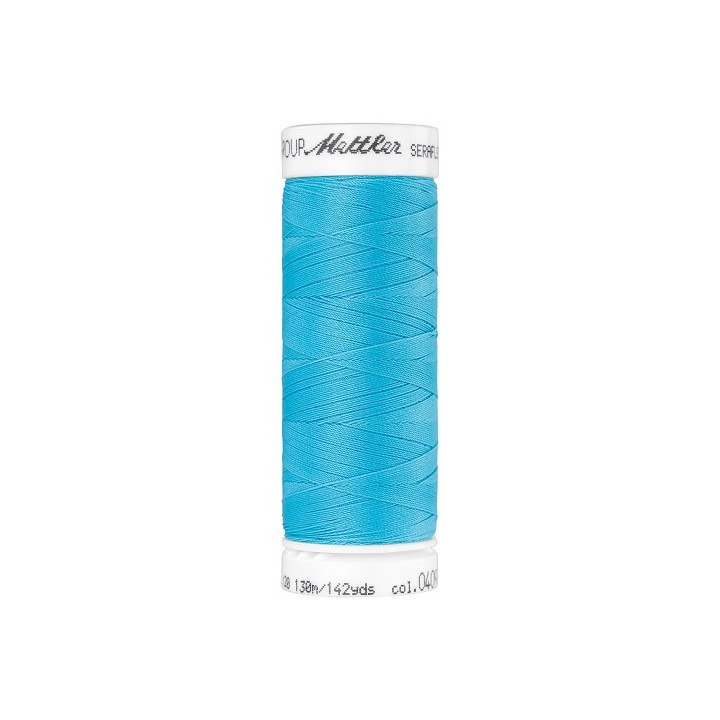 Fil à coudre élastique Seraflex bleu turquoise - Mettler - 130m