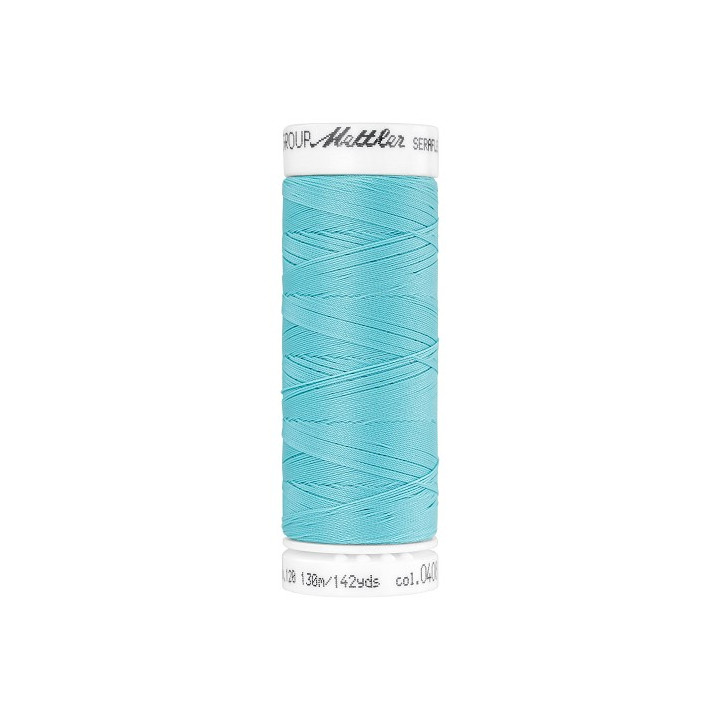 Fil à coudre élastique Seraflex bleu lagon - Mettler - 130m