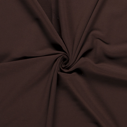 Tissu jersey French terry coloris marron foncé - oeko tex
