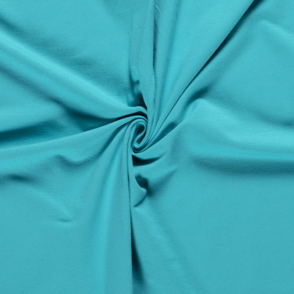 Tissu jersey French terry coloris bleu turquoise - oeko tex