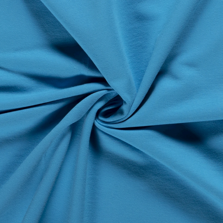 Tissu jersey French terry coloris bleu - oeko tex