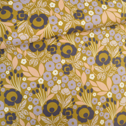 Tissu Cotton and Steel, Penny Cress Garden motifs fleurs - Midsommer - oeko tex