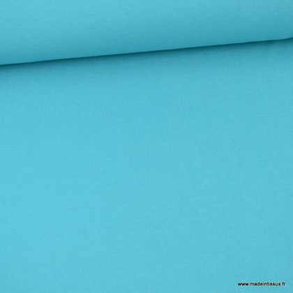 Tissu jersey maille polo bleu turquoise - oeko tex