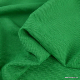 Tissu jersey maille polo vert - oeko tex