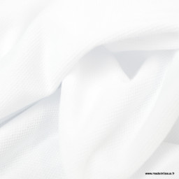 Tissu jersey maille polo Blanc - oeko tex