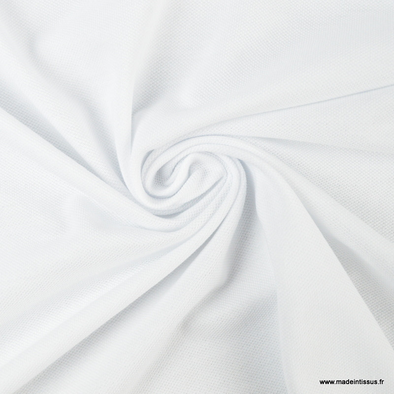 tissu jersey molletonné col blanc vente au demi metre 