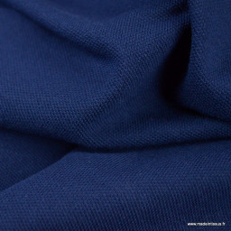 Tissu jersey maille polo bleu marine - oeko tex