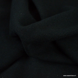 Tissu jersey maille polo Noir - oeko tex