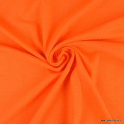 Tissu jersey maille polo orange - oeko tex