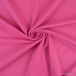 Tissu jersey maille polo rose fuchsia - oeko tex