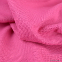 Tissu jersey maille polo rose fuchsia - oeko tex